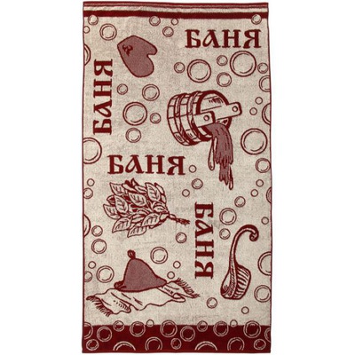 ПОЛОТЕНЦЕ МАХРОВОЕ БАННОЕ 70X140 "БАНЯ"